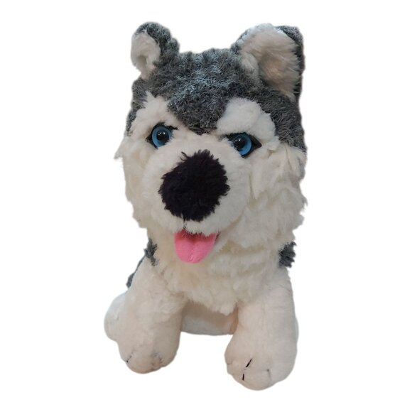 10 Inch Siberian Husky Stuffed Plush Toy Blue Eyes Puppy Dog - Picture 1 of 8